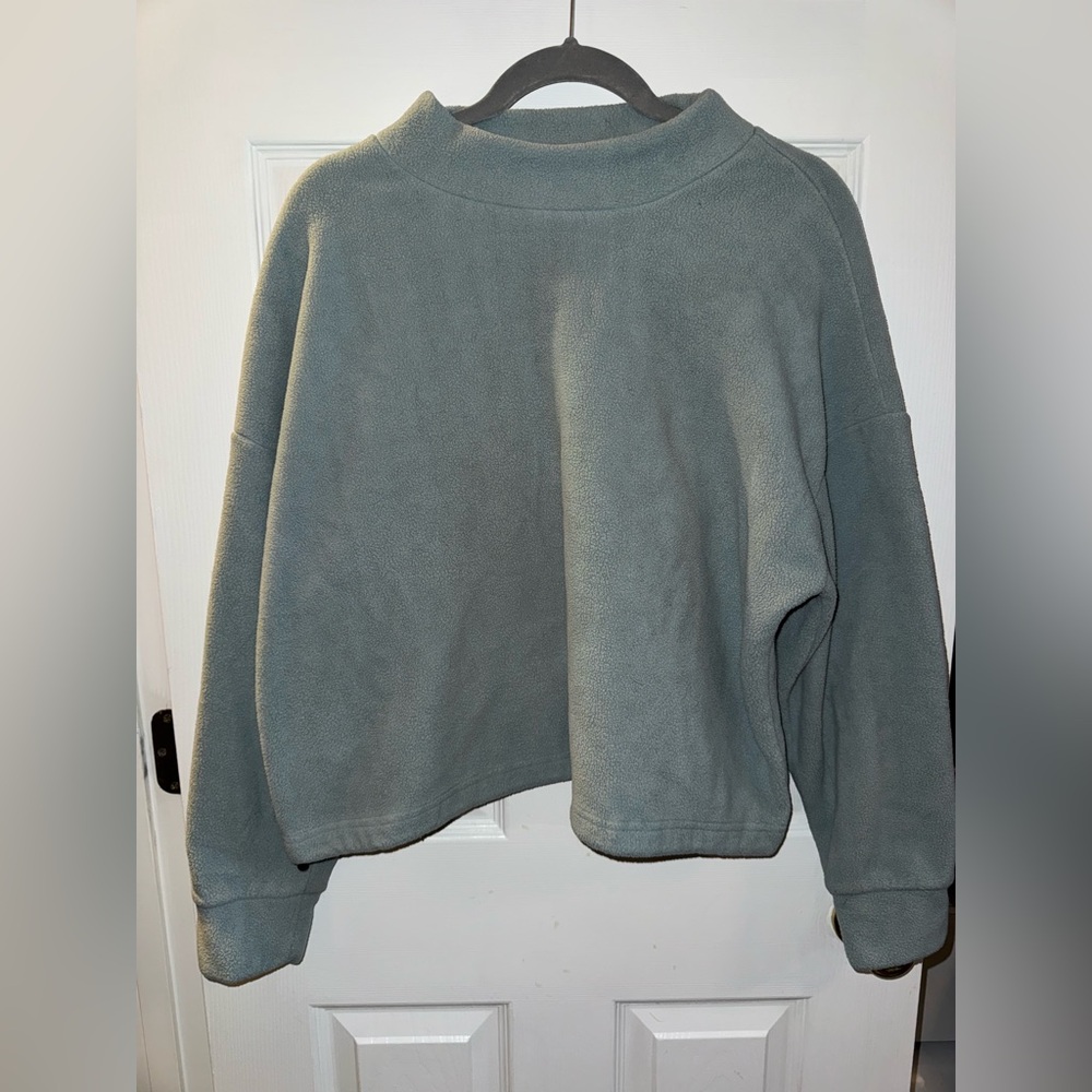 Soft Light Gray Fleece Pullover